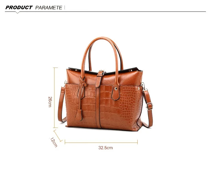 Elegant Fashion ladies fashion handbags in guangzhou Women Alligator Leather Luxury Handbags
