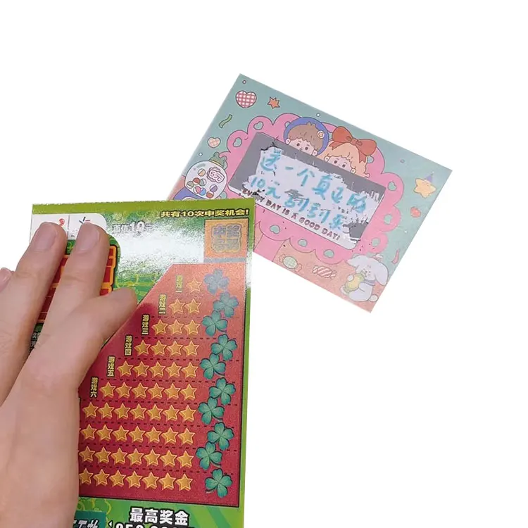 New Design High Quality Customized Tickets Scratch Off Card Lottery Tickets Winning Card