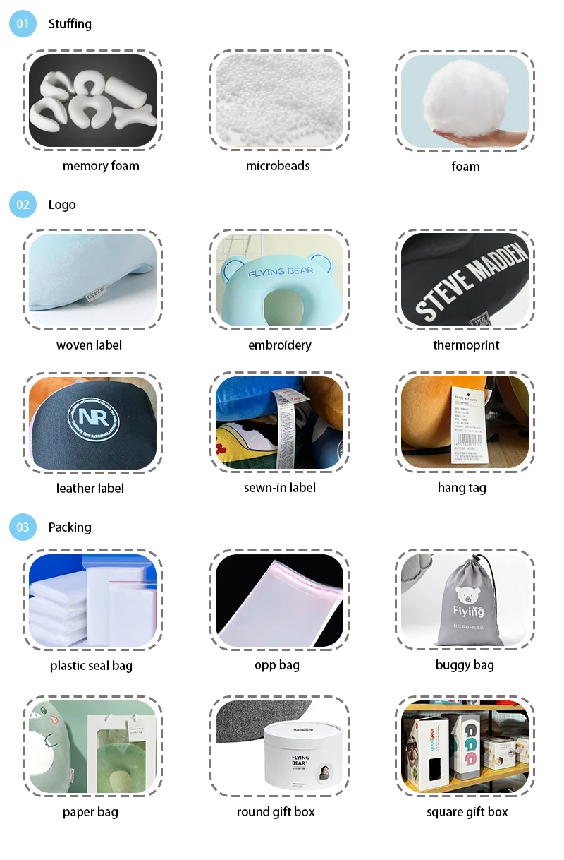 Animal design Super Soft plush toy u-shaped neck travel pillow