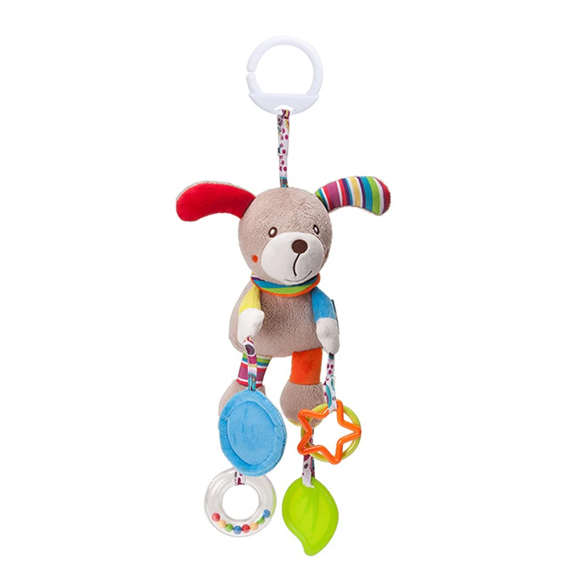 Best Selling Dog Animals Plush Baby Toy  New Born Baby Rattle Toys