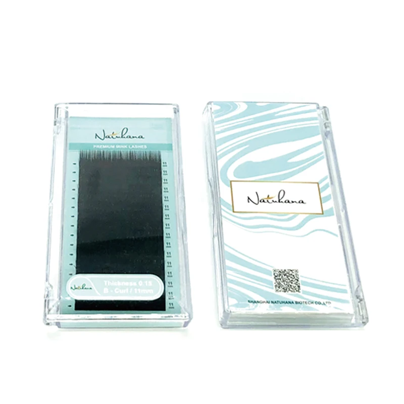 
NATUHANA Top korean PBT Fibers Synthetic Eyelashes Natural Soft Faux Mink Eyelashes False Lashes for Eyelash Extension 