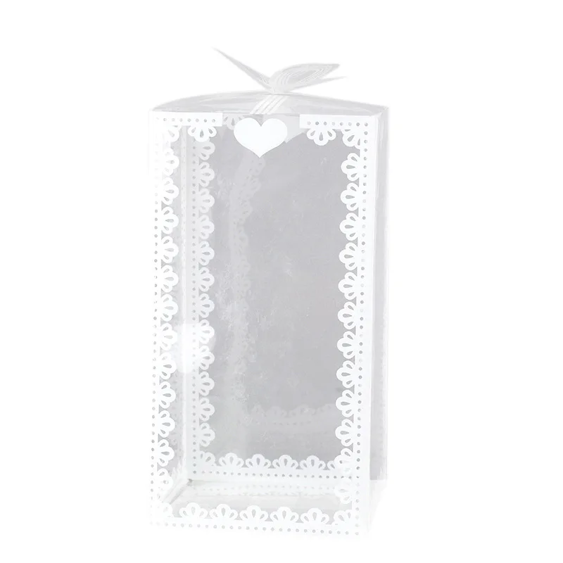 Custom pattern logo clear cheap portable gift cake biscuits packaging clear plastic pvc box