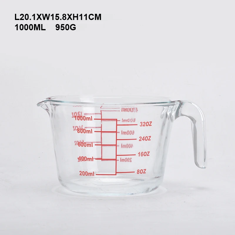 heat resistant Oven safe water liquid jug Measuring tool 500ml Glass  Measuring Cup with lid