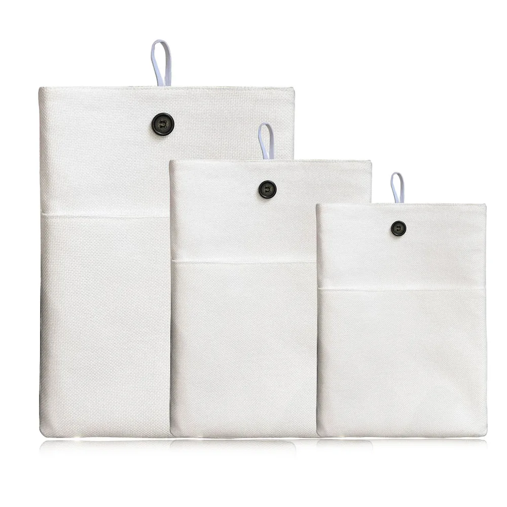 Wholesale Price Customized Blank Sublimation Cotton Linen+Brushed Cloth Book Bag Double-Side Printing Book Pouch