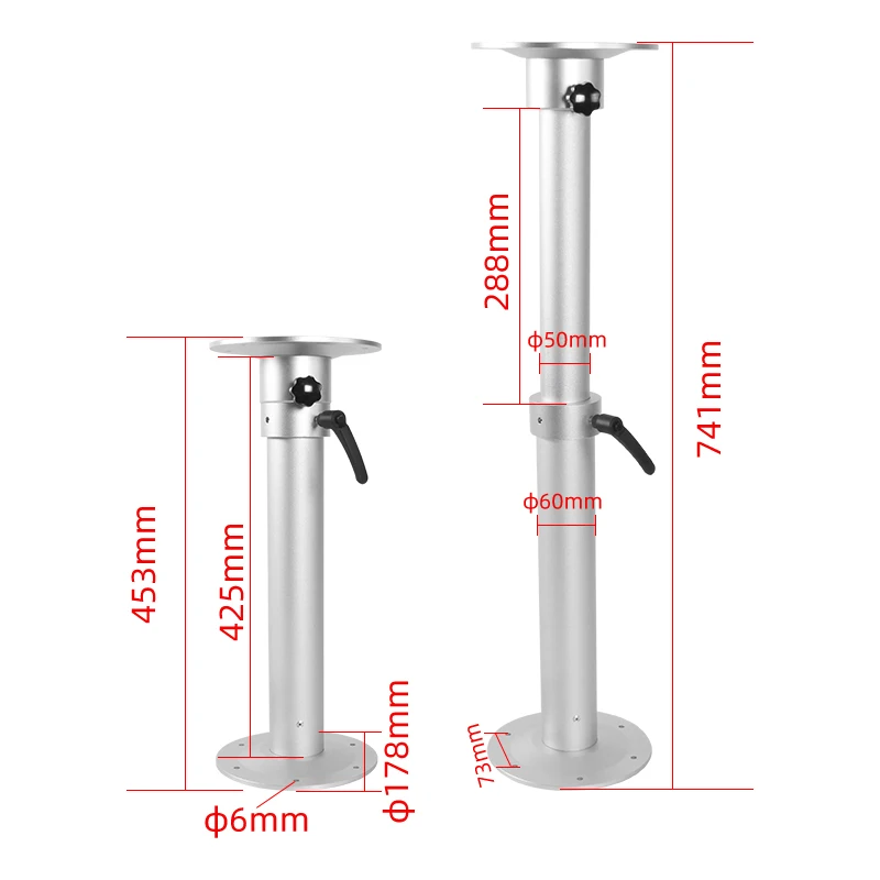 TYTXRV RV Accessories RV Aluminum Telescopic Table Leg Adjustable Height 453-741mm Table Base Mount for RV Camper Marine Boat