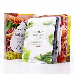OEM Korean Skin Care Facial Mask Set Natural Plant Fruit Extract Moisturizing Whitening Face Sheet Mask