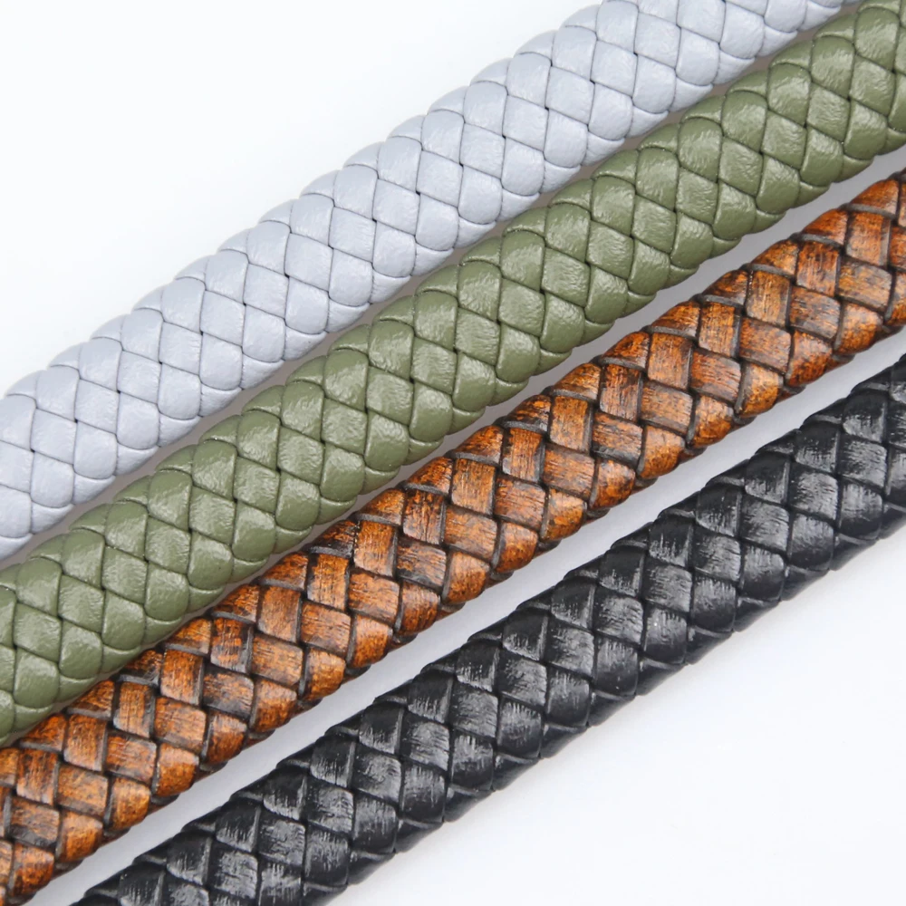 Плоский кожаный шнур 12 мм для изготовления ювелирных изделий браслетов ожерелий 8 нитей