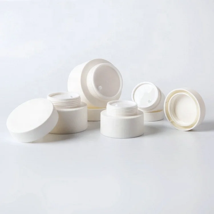 
5g/10g/15g/30g/50g/80g Empty White Cream Jar Lotion Container Removable Inner Liners & Dome Lids for Cosmetic Samples 