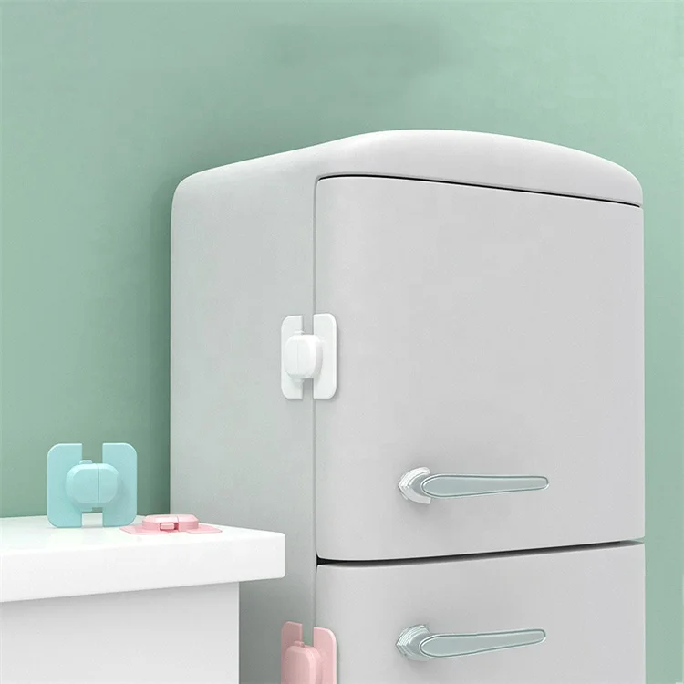 Wholesale Square Shaped ABS Child Safety Cabinet Lock Protection Anti-pinching Baby Safety Refrigerator Lock For Kids