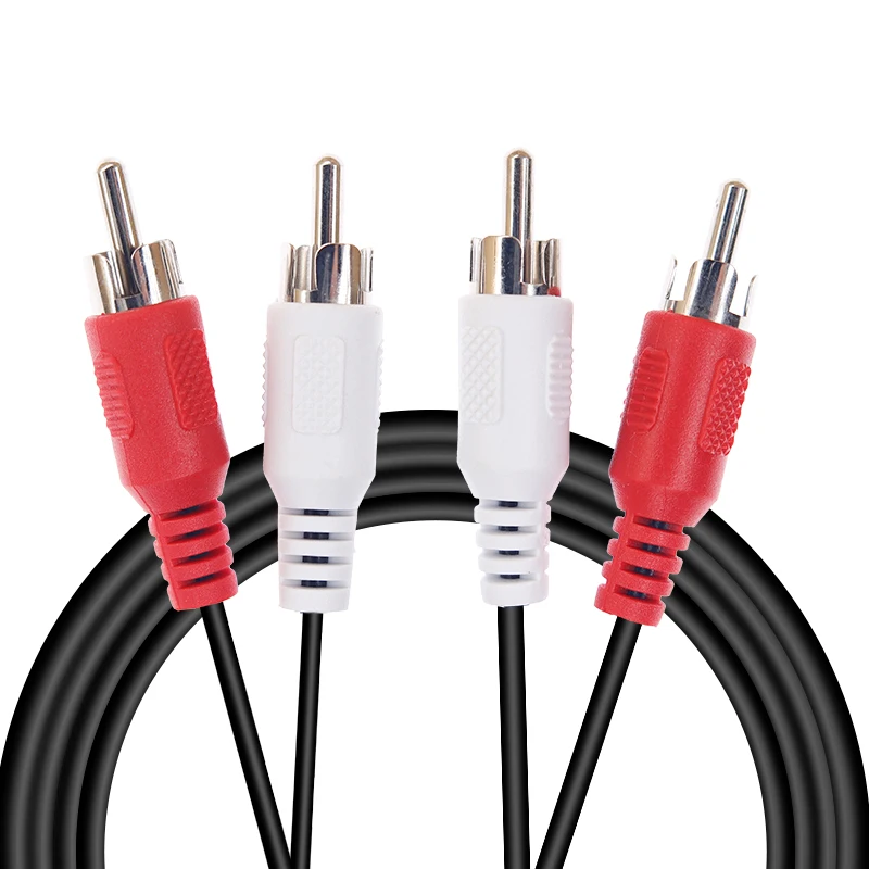 Factory customized 2-RCA male to male cable double composite RCA audio stereo cable 9 mm RCA Plug