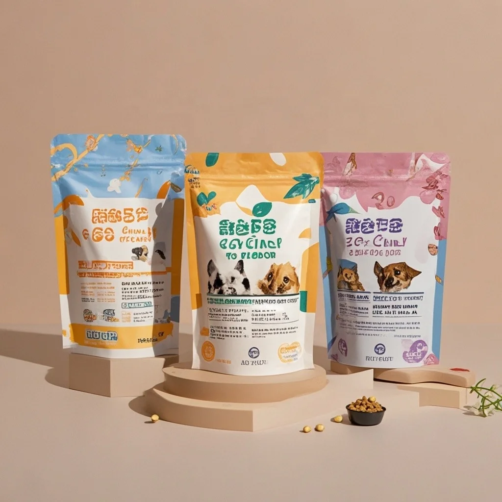 Aluminum Packaging Bagging Packaging Pet Travel Food Bag for Machine Custom Processing Zipper Pillow Slider Pet Travel Food Bag