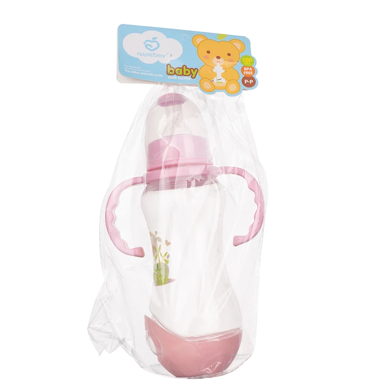 OPP Bag Packing Exporting Hot Selling Solid Silica Gel Nipple 240ml Gourd Shaped Feeding Bottle Pattern and Packing Customizable