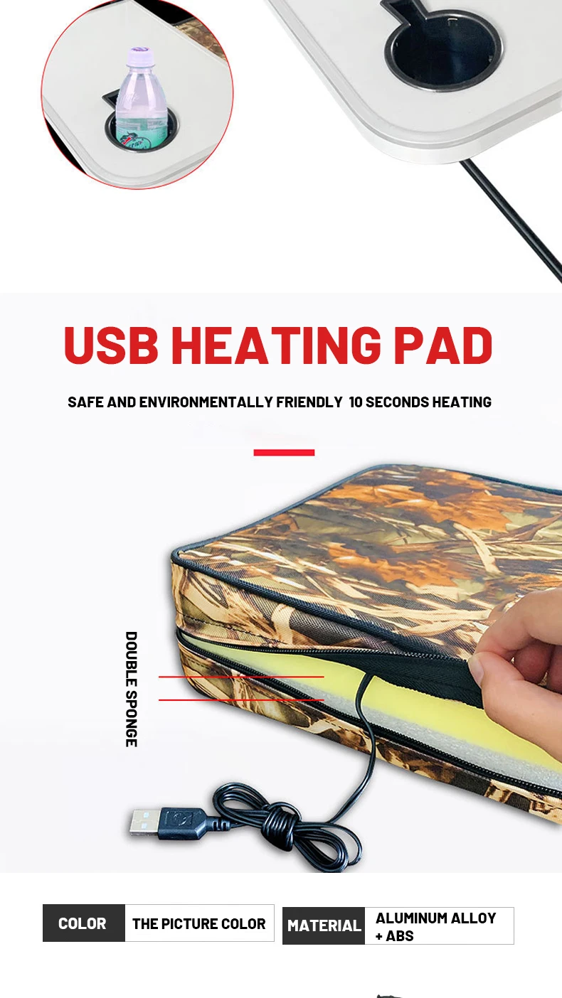 Кемпинговое кресло с подогревом, уличный складной стул для кемпинга с usb-зарядкой и подогревающейся подушкой