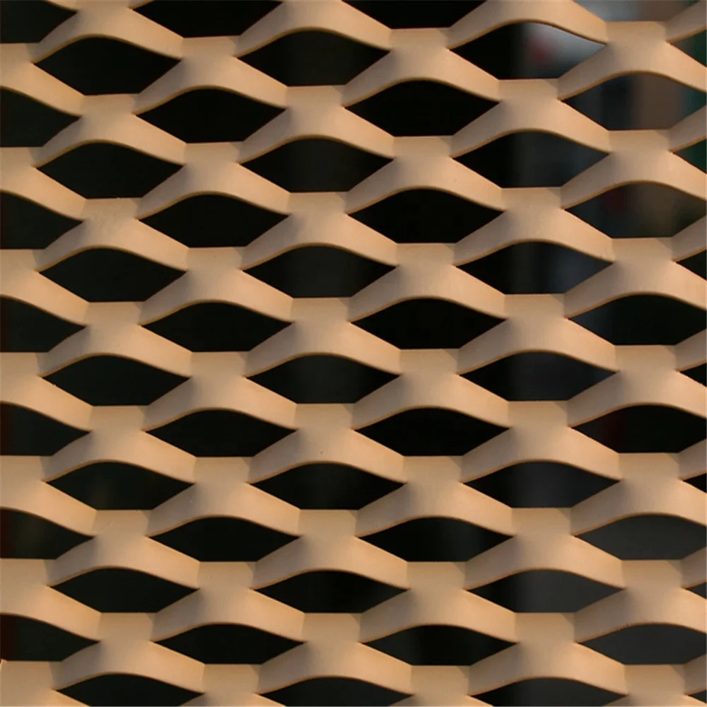 Yellow Aluminum Expanded Metal Sheet For Facade Cladding
