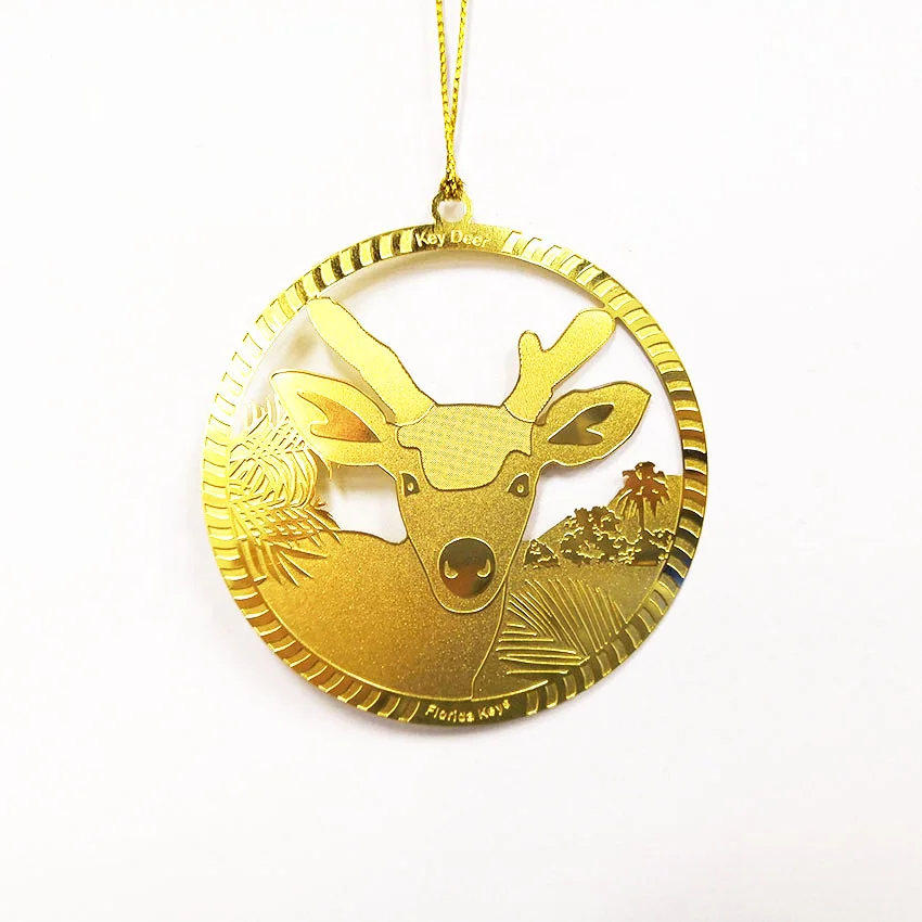 Custom Christmas Decorations Metal Hollow Christmas Deer Small Pendant Holiday Gift Window Decoration