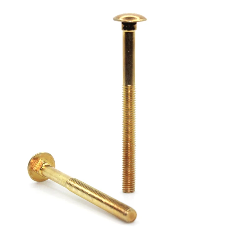 Pernos DIN603 Carbon steel brass Copper plated Carriage Bolts Round Mushroom Head Square Neck Bolts