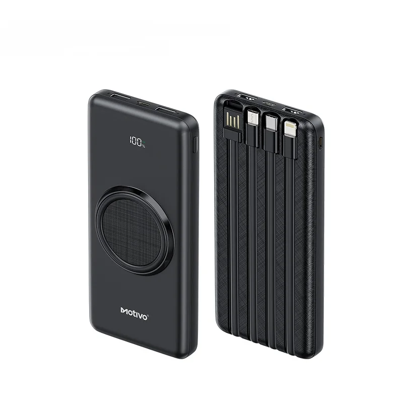 
 MOTIVO H105 10000 mAh mobile power bank supports wireless charging three-in-one mobile phone cable portable power bank  