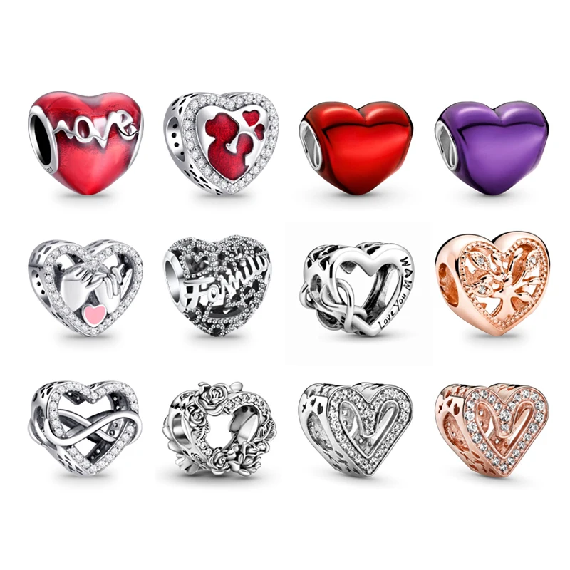 
2021 fashion style DIY lucky heart charms pendant bracelet for women 