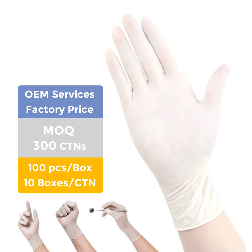 Medical Gloves Latex Powder Free Best-selling Beige Disposable Latex Glove Malaysia Top Gloves