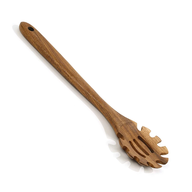 high quality Kitchenware kitchen serving multi use Spaghetti Solid Wooden Ladle pasta Spoon