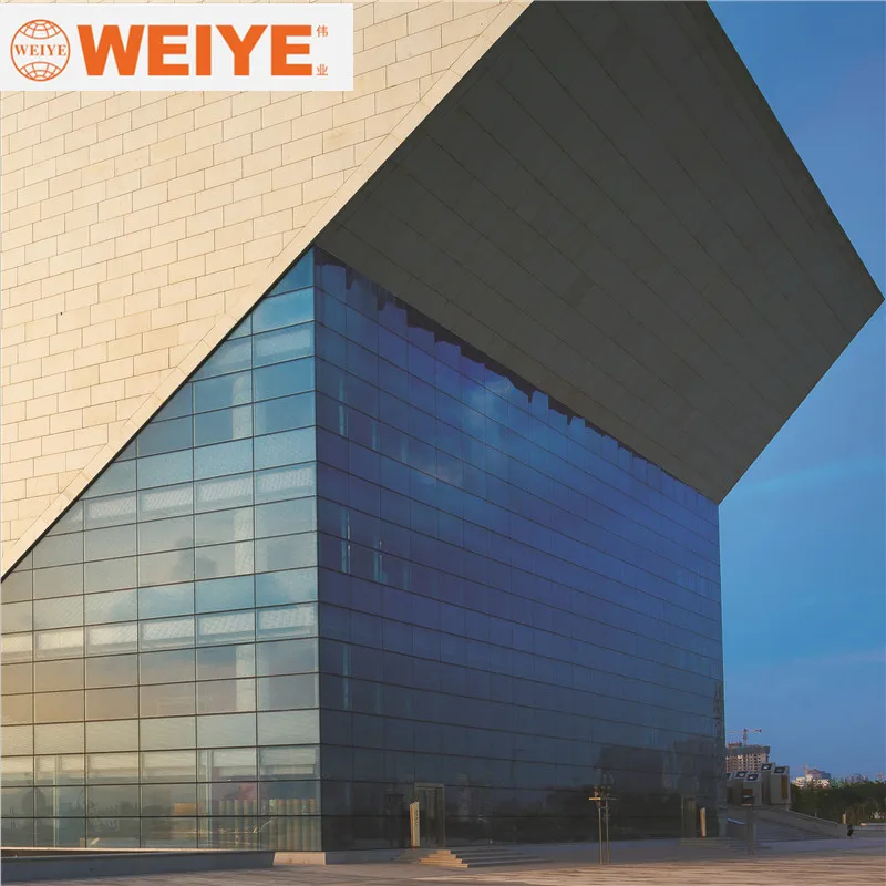 WEIYE visible frame aluminum glazing curtain wall profile aluminum panel curtain wall