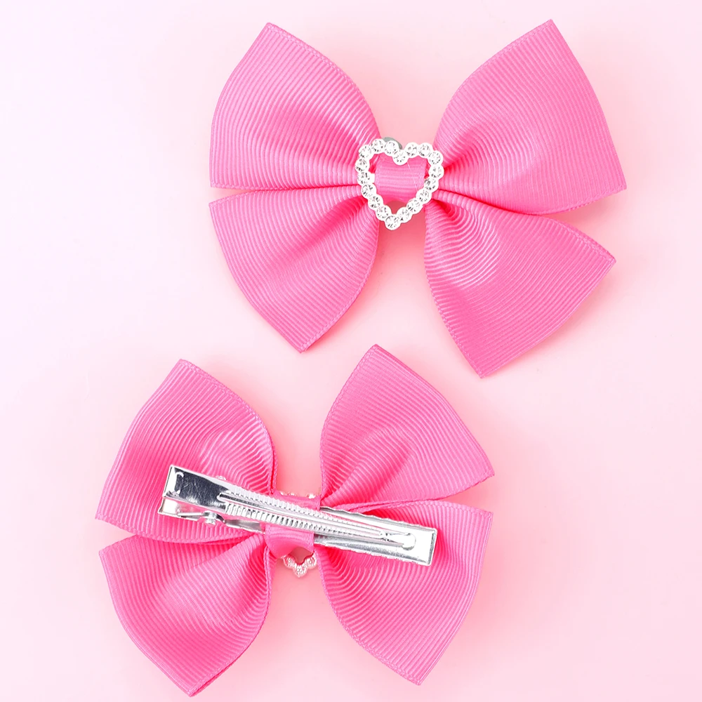 Factory Customized Colors Grosgrain Ribbon Hair Bows With Alligator Clips