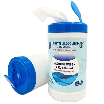 MOQ 500 Barrels 75% Alcohol Wipes Factory Wholesalers 100PCS Medical Cleansing Sanitizing
