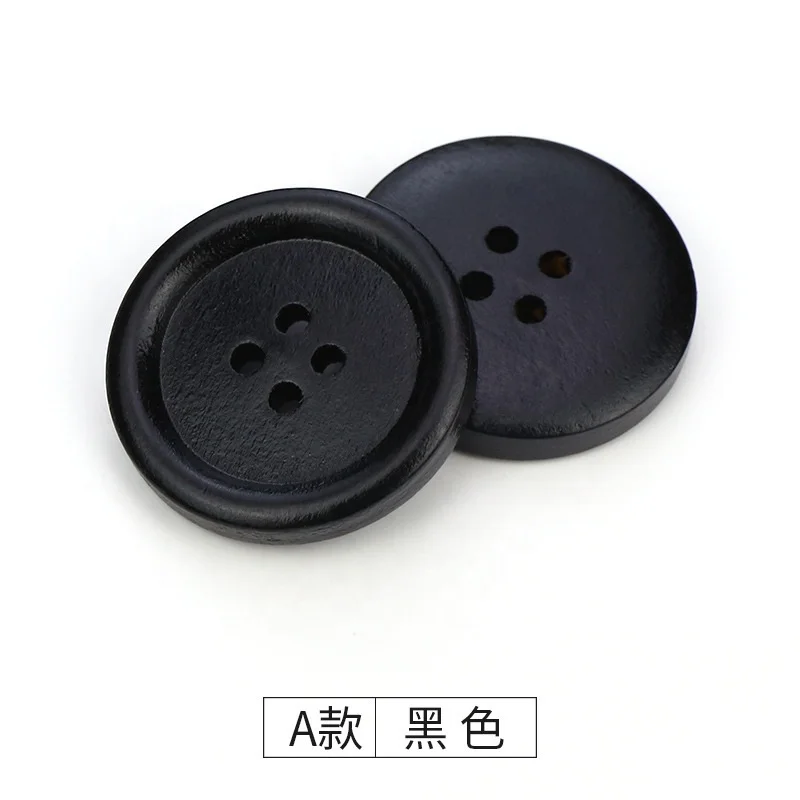 Custom 25mm Round Wooden Buttons Sewing Flatback Button 4 holes assorted colour for Garment DIY