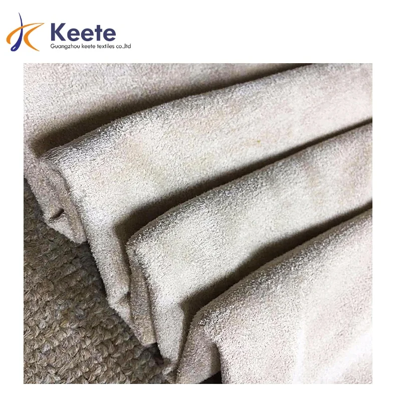 Stretch suede fabrics are suitable for clothing coats and polyester fabrics for household items