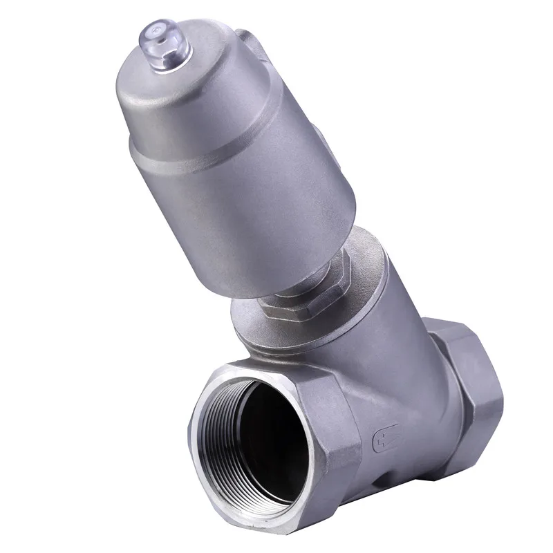 Custom Double Acting Air Water Steam Pneumatic Air Control Angle Seat Valve High Temperature Stainless Steel Angle Seat Valve