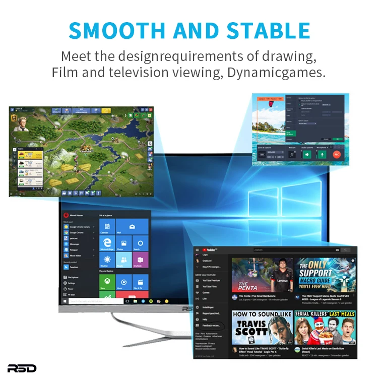 Frameless Pc Gaming Monitor Free Sync With 1920*1080 21.5Inch Frameless LED 24 Inch Replacement Tv Screen Lcd Gaming Pc Computer