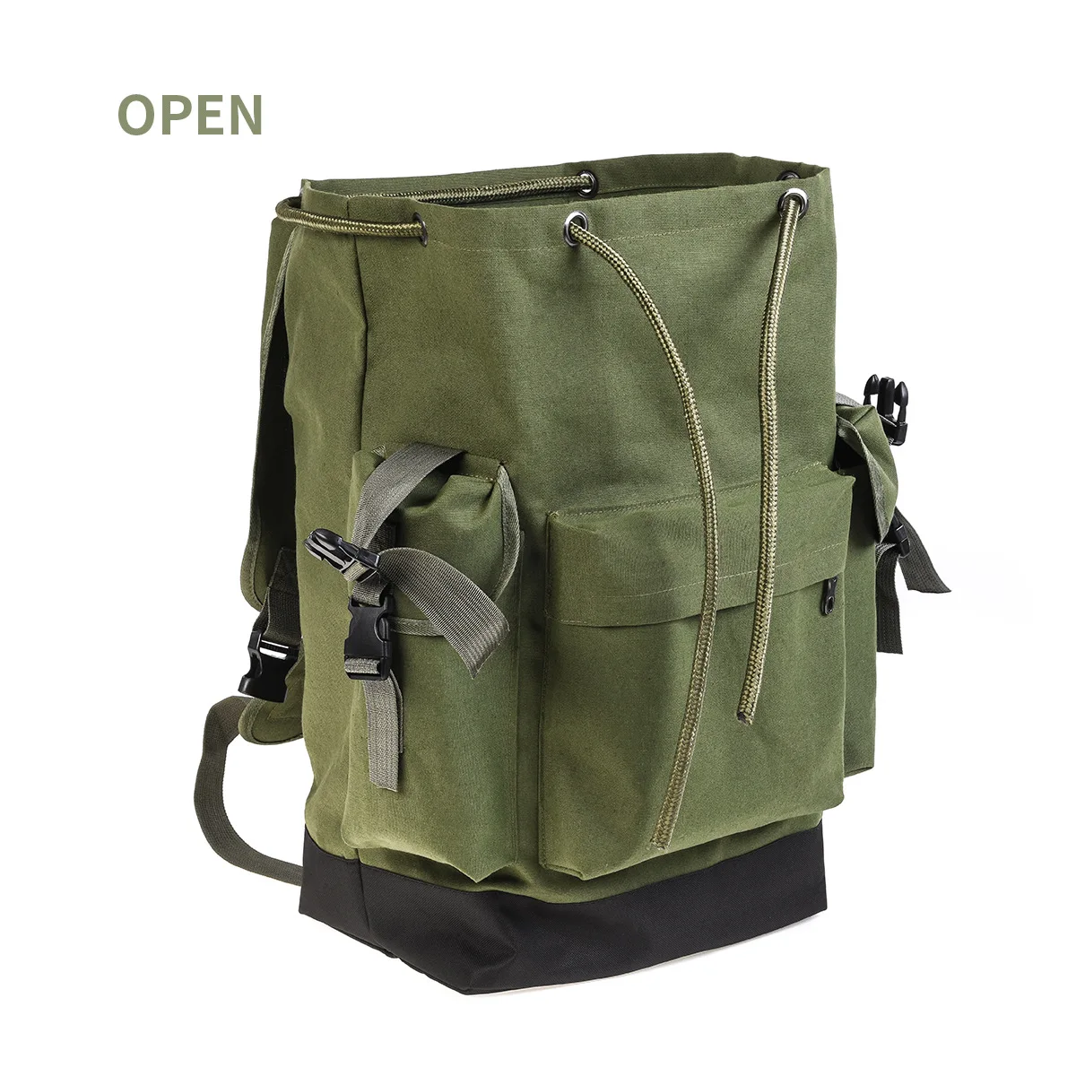 Fishing backpack army green 70L hiking camping backpack European outdoor large capacity fishing gear backpack