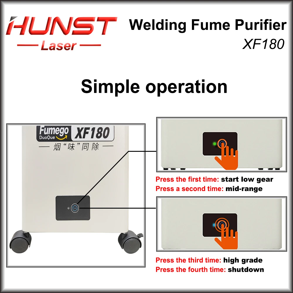 Hunst Laser Fume Extractor XF180 Soldering Smoke Fume Absorber Purifier HEPA Dust Collector for Nail Salon,Beauty Dust Absorbing