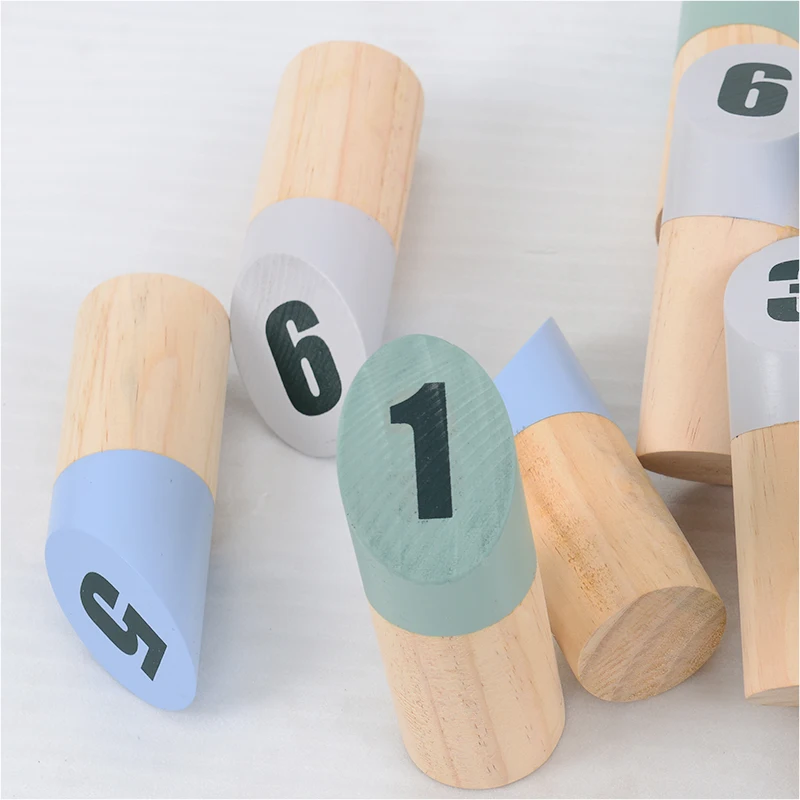 12 Stick Number Kubb Pins Throwing Dowel Unisex Plastic Outdoor Lawn Game for Kids Adults Family Garden Toy in Box Packaging