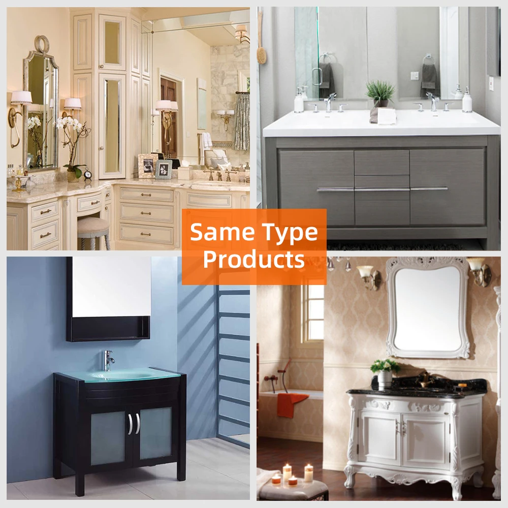 European Modern Bathroom Pvc Cabinet Vanities Set Cabinet With Ceramic Sink Mirror Vanity Set