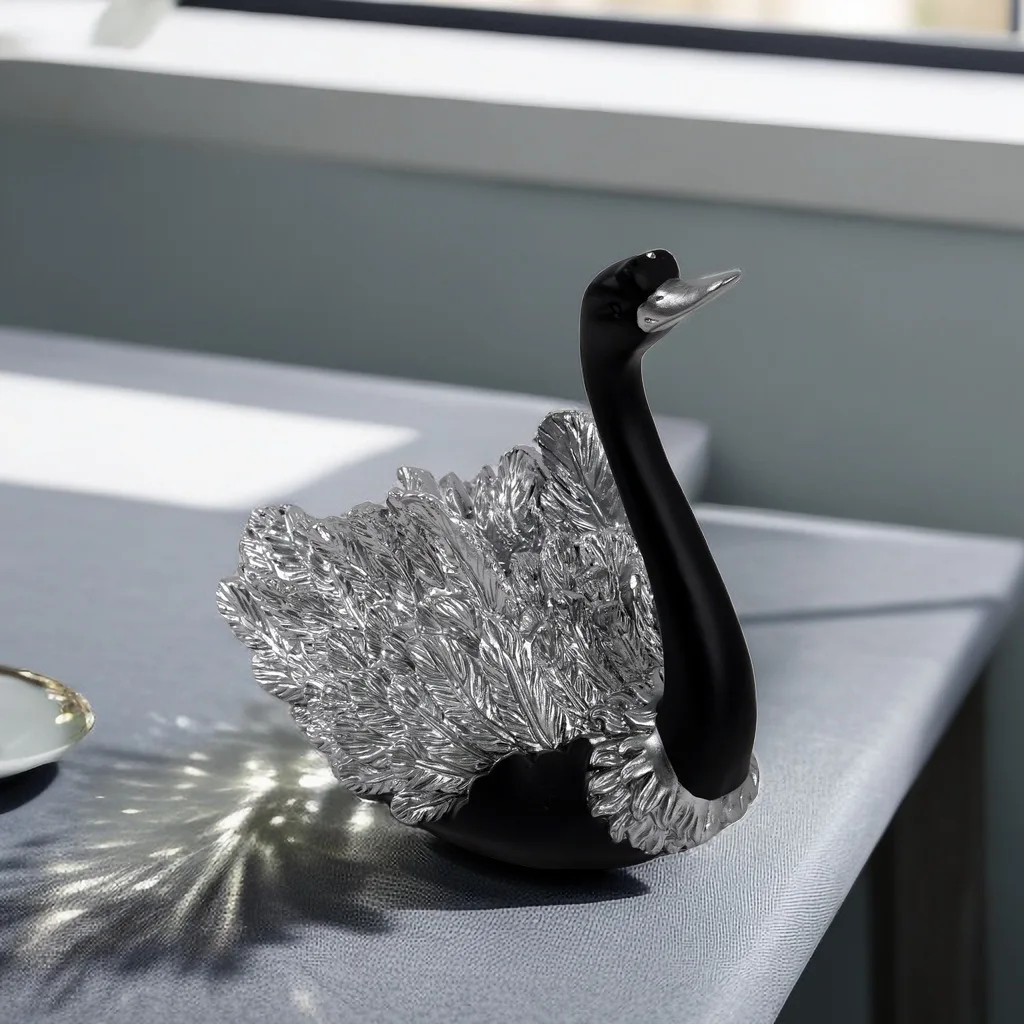 Factory manufacturing resin handicrafts black swan statues high-end home decorations