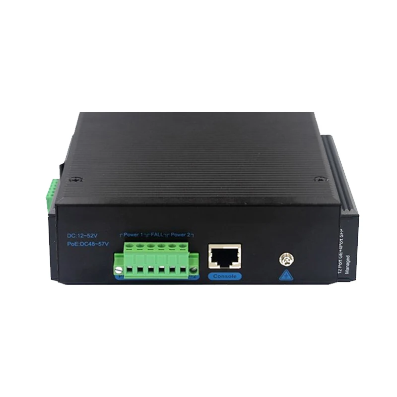 AS-EFS12G4F-M Industrial Switch 12 GE 4 SFP Gigabit Managed Switch Wide Range Temp DIN-rail Industrial Ethernet Switch