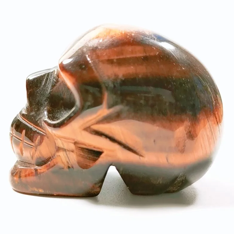 Cheap price hand made natural yellow tiger eye paperweight stone 2 inch skulls for decoration Crafts