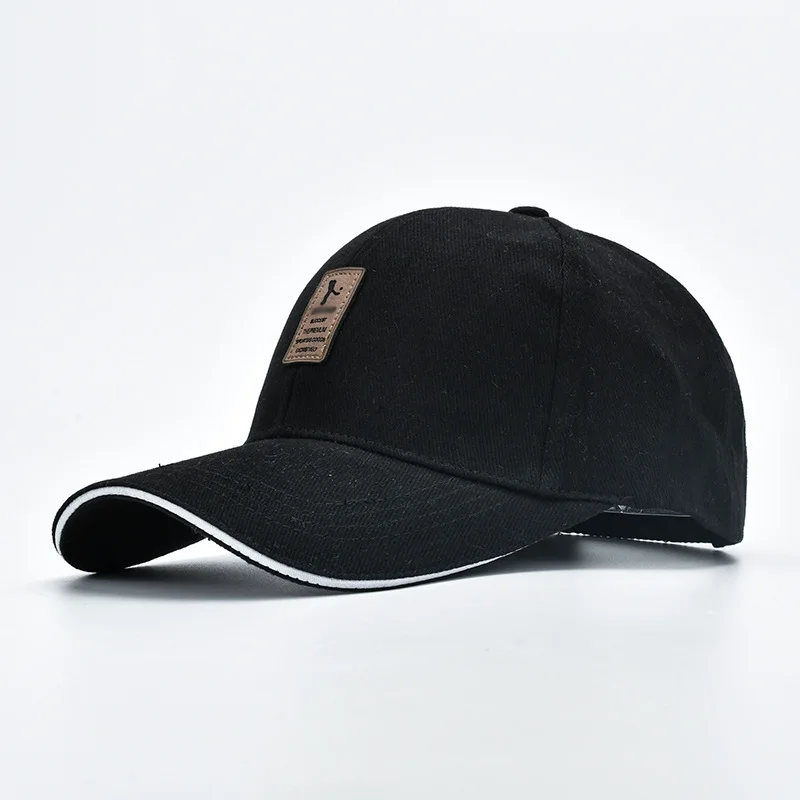 High quality golf caps logo cotton leather patch caps cheap baseball caps