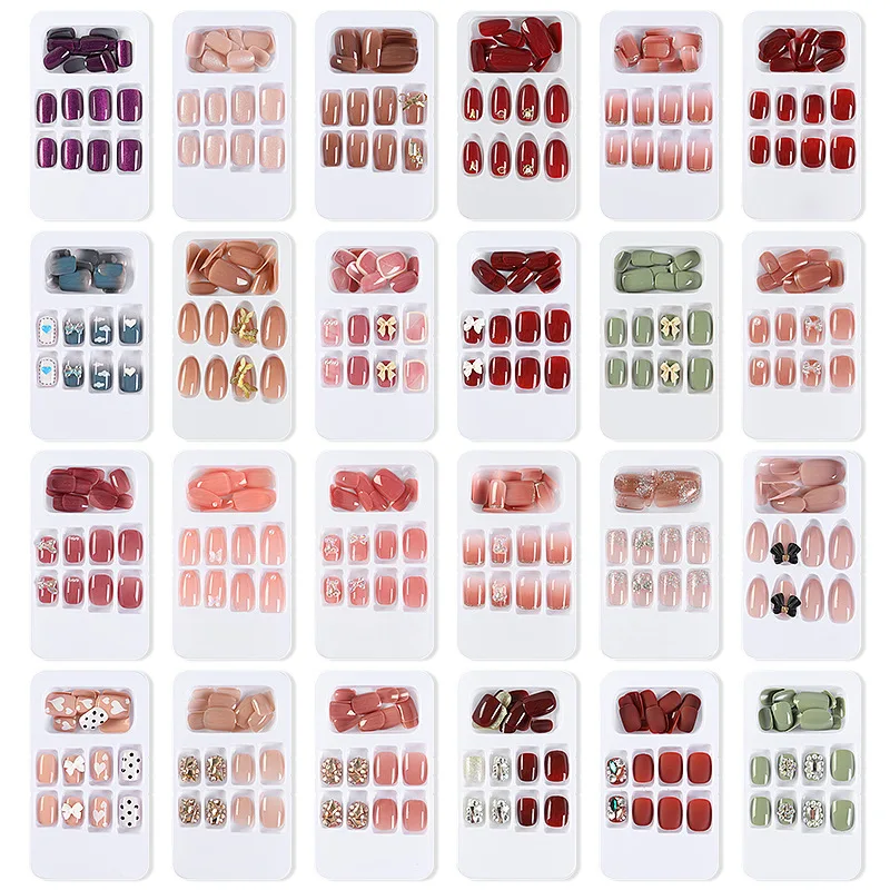 new arrival Color Press On Manicure Gel Nail Kit  PureFit Technology Acrylic  False Nails Full Cover Set Artificial Nails