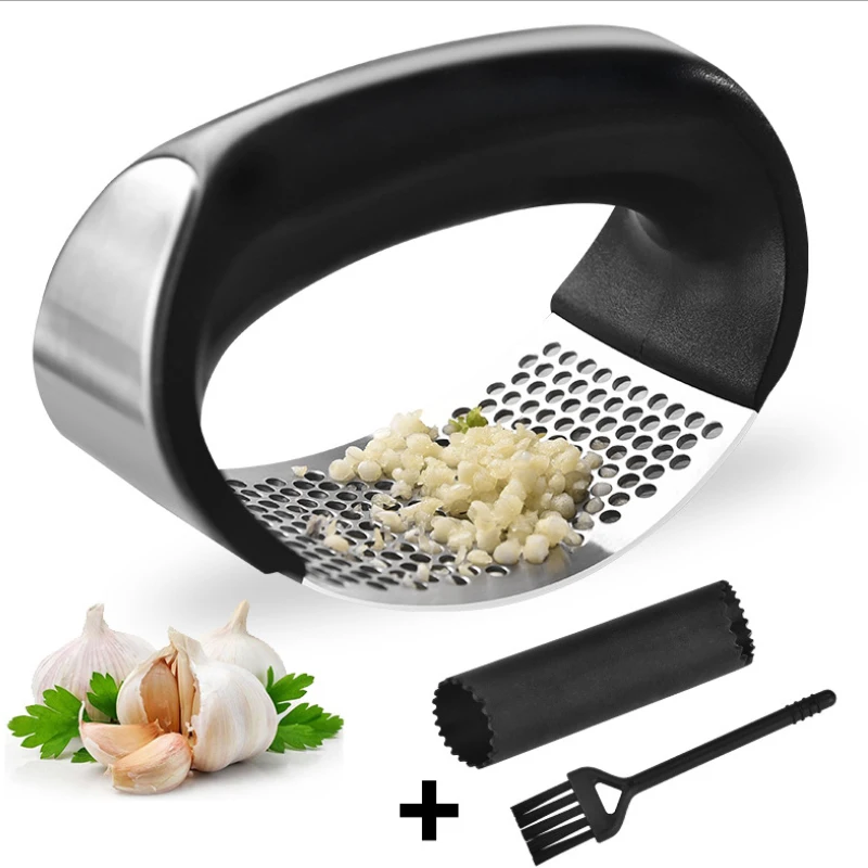 High Quality Home And Kitchen Stainless Steel Ginger Crusher Garlic Press Kitchen Accessories 3 In 1 Set Kitchen Manual Ginger