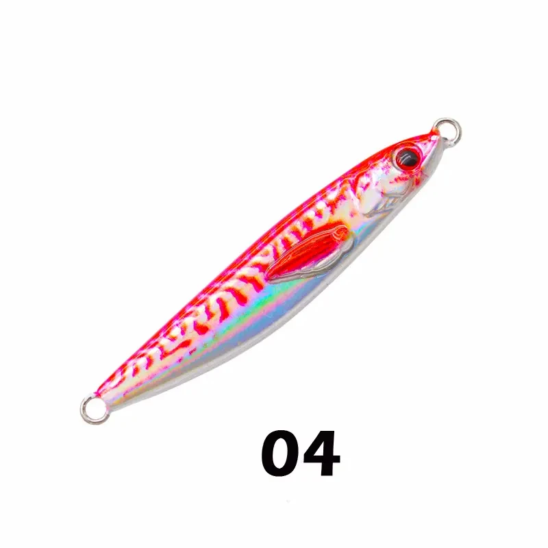 JIGGINGDUKE S-Shape Wood Jigging Lure 10g/15g/20g Slow Pitch Jig for Trout Fishing Printed Metal Jig Swim Bait Lure