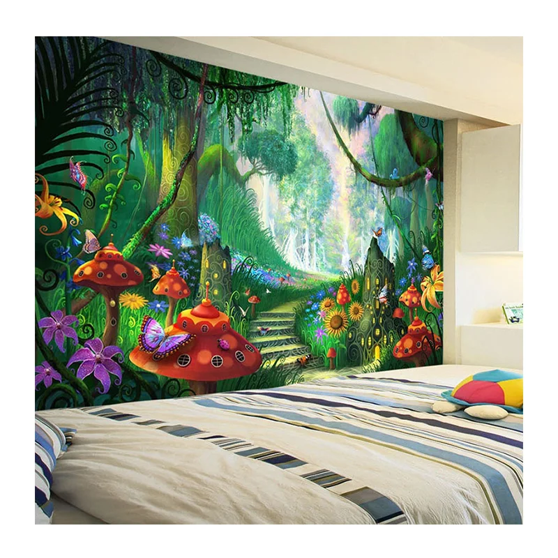 Wallpaper Nature Stripped Wallpaper 3D Mural Wallpaper for Girls Kids Room Decoration