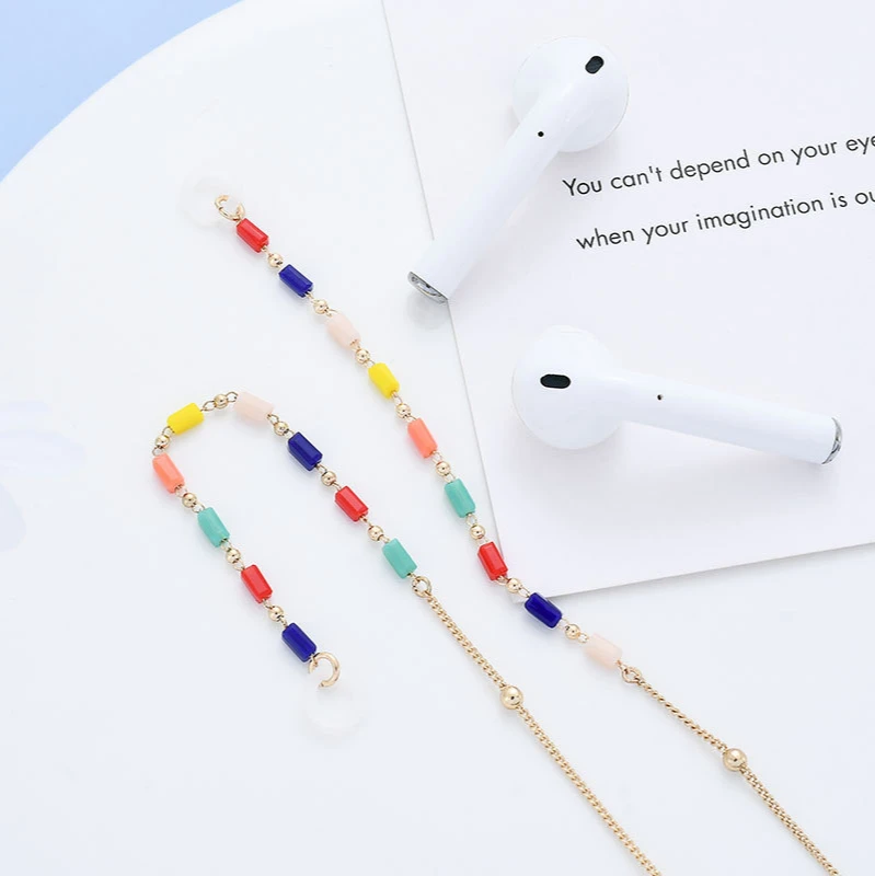
Fashion personality handmade mask chain colorful crystal ear protection artifact hanging rope fashion popular gl 