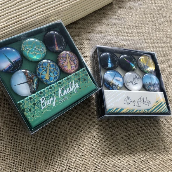 2024 China Factory Cute Circle Frosted Glass Fridge Magnet Office 3D Lenticular Magnet Photo Fridge