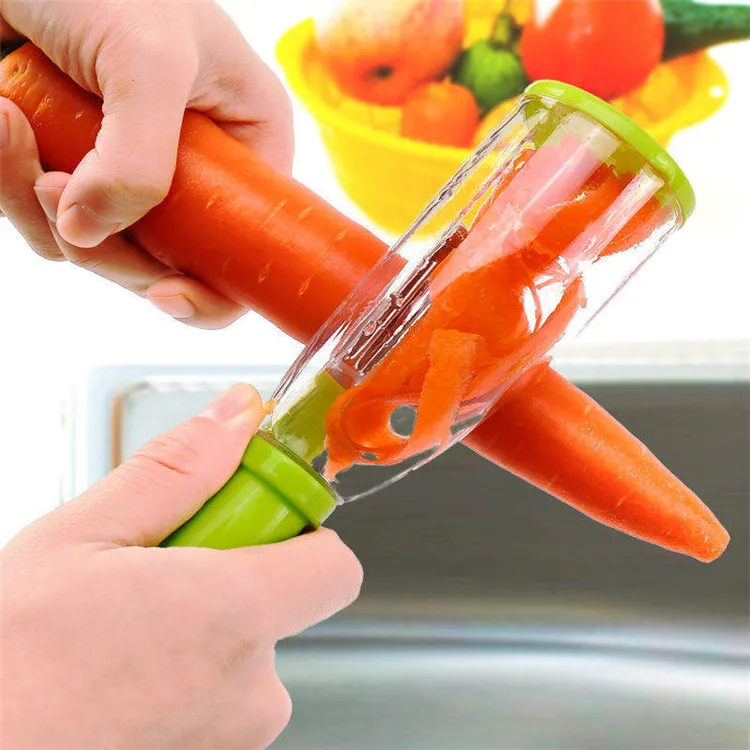 Best Sell Kitchen Gadgets Fruit Peelers and Cutter with Storage Apple Vegetable Potato Peeler