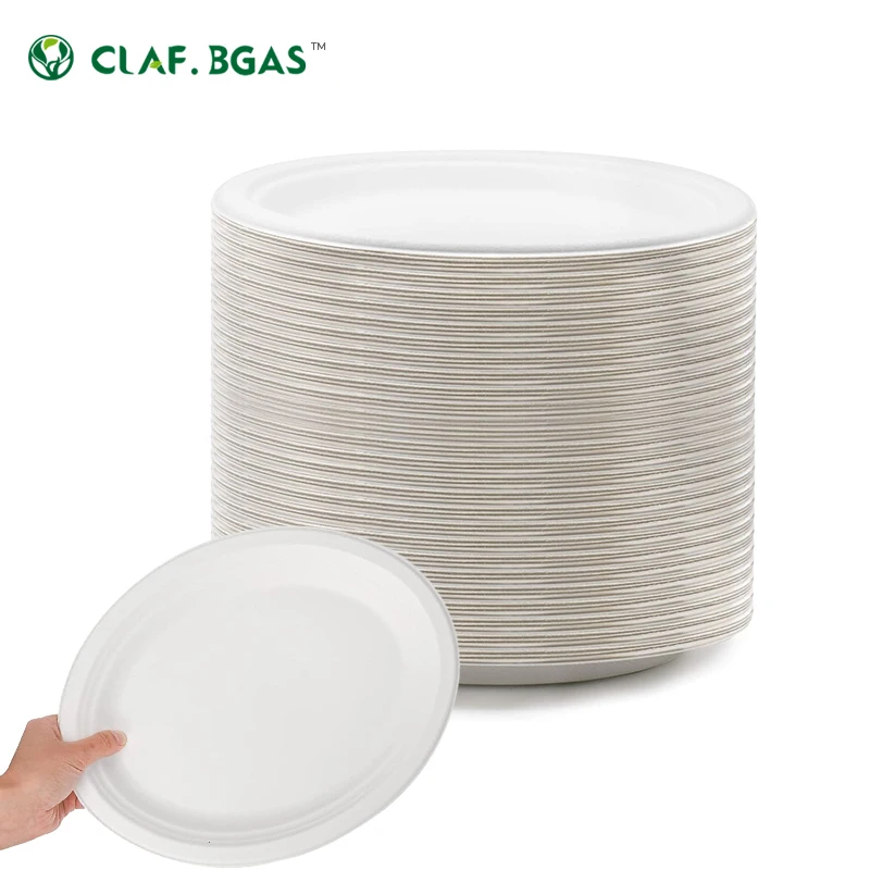 Degradable Customized Disposable Sugarcane Bagasse Biodegradable Rectangle Sugarcane Pulp Meet Plate Tray for Restaurant