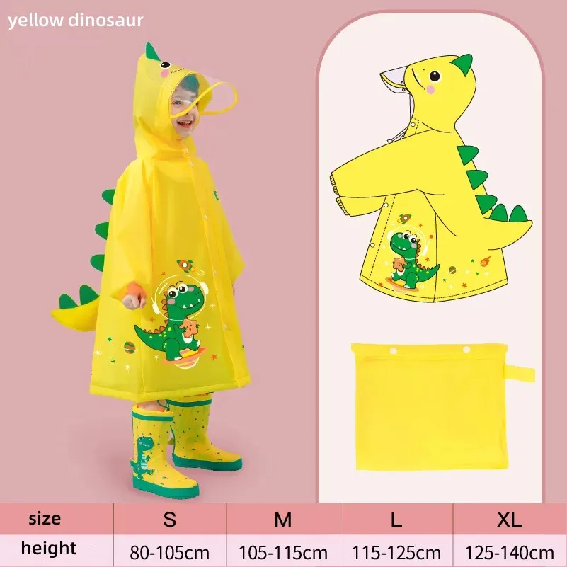 fancy EVA waterproof cartoon character raincoats for school student kids backpack wholesale children raincoat