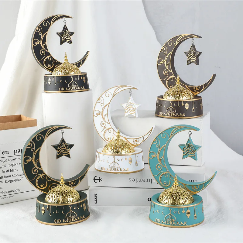 Ramadan Festival Decoration Middle East Arabia Moon and Star Incense Burner Resin Natural Pastoral Incense Holder Home Decor