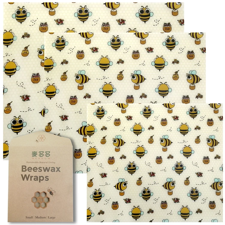 Safety and sanitary cheap environmental reusable storage bee wax food wrap